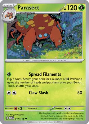 Parasect card from SV: Scarlet & Violet 151