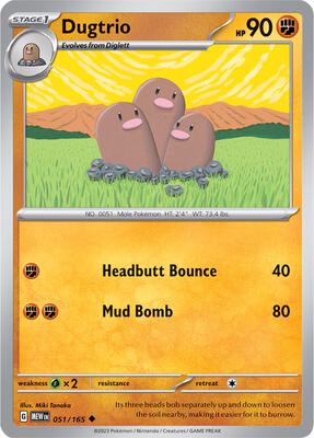 Dugtrio card from SV: Scarlet & Violet 151