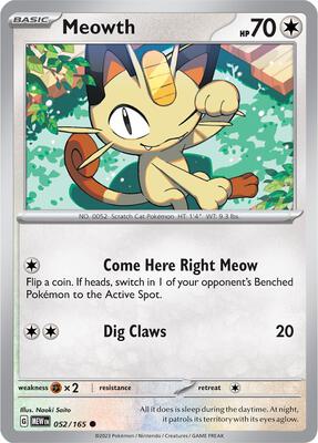Meowth card from SV: Scarlet & Violet 151