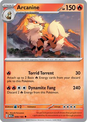 Arcanine card from SV: Scarlet & Violet 151