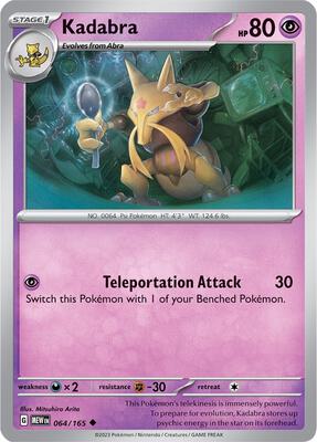 Kadabra card from SV: Scarlet & Violet 151
