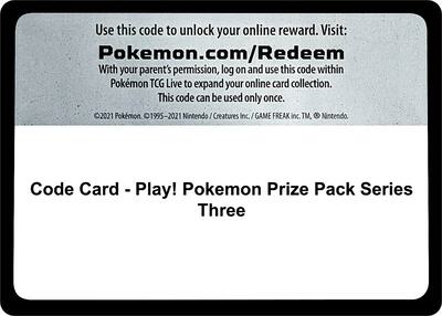 Code Card - Play! Pokemon Prize Pack Series Three card from Prize Pack Series Cards