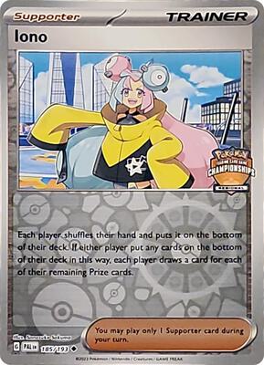 Iono - 185/193 (Regional Championships) card from League & Championship Cards