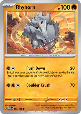 Rhyhorn card from SV: Scarlet & Violet 151