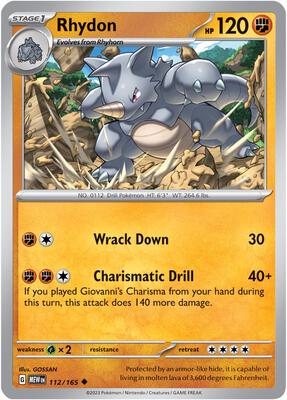 Rhydon card from SV: Scarlet & Violet 151
