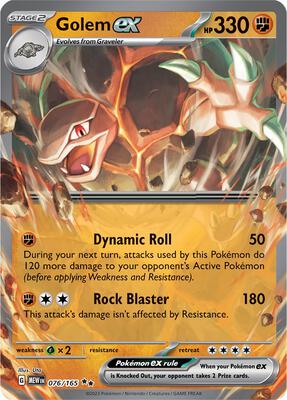 Golem ex - 076/165 card from SV: Scarlet & Violet 151