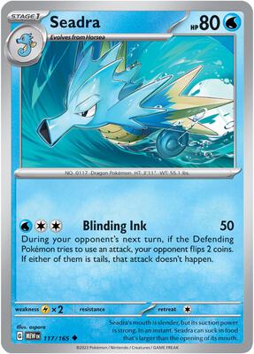 Seadra card from SV: Scarlet & Violet 151