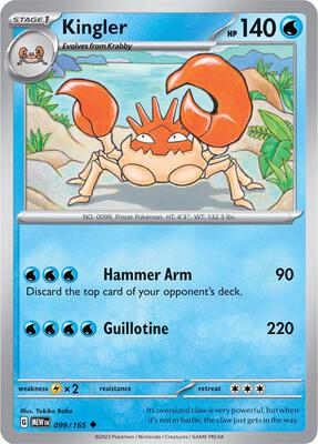 Kingler card from SV: Scarlet & Violet 151