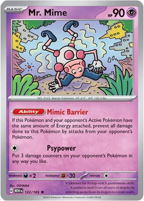 Mr. Mime - 122/165 card from SV: Scarlet & Violet 151
