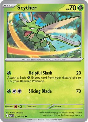 Scyther card from SV: Scarlet & Violet 151