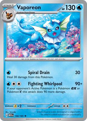 Vaporeon card from SV: Scarlet & Violet 151