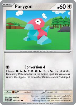 Porygon card from SV: Scarlet & Violet 151