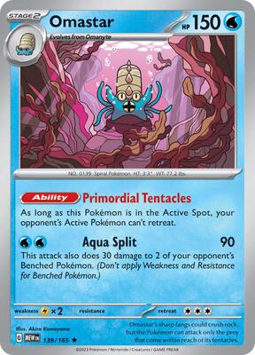 Omastar card from SV: Scarlet & Violet 151