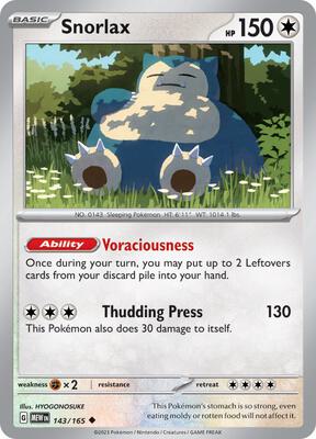 Snorlax card from SV: Scarlet & Violet 151