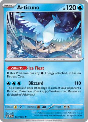 Articuno card from SV: Scarlet & Violet 151