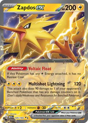Zapdos ex - 145/165 card from SV: Scarlet & Violet 151