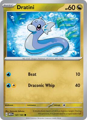 Dratini card from SV: Scarlet & Violet 151
