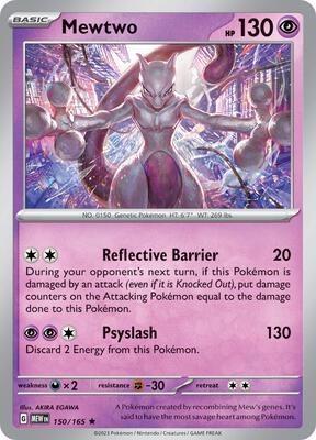 Mewtwo card from SV: Scarlet & Violet 151