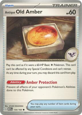Antique Old Amber card from SV: Scarlet & Violet 151