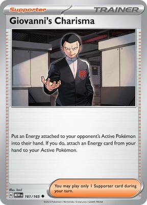 Giovanni's Charisma - 161/165 card from SV: Scarlet & Violet 151