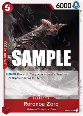 Roronoa Zoro card from Kingdoms of Intrigue