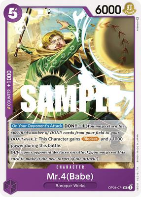 Mr.4 (Babe) card from Kingdoms of Intrigue