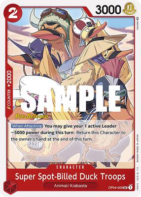Super Spot-Billed Duck Troops card from Kingdoms of Intrigue Pre-Release Cards