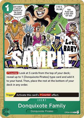 Donquixote Family card from Kingdoms of Intrigue Pre-Release Cards