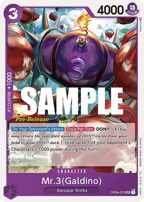 Mr.3 (Galdino) card from Kingdoms of Intrigue Pre-Release Cards