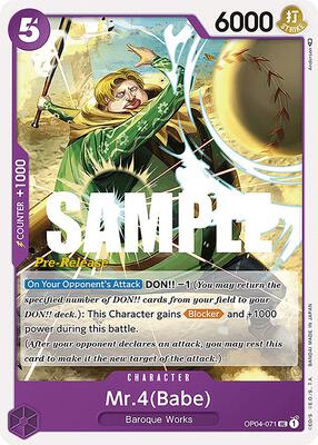 Mr.4 (Babe) card from Kingdoms of Intrigue Pre-Release Cards