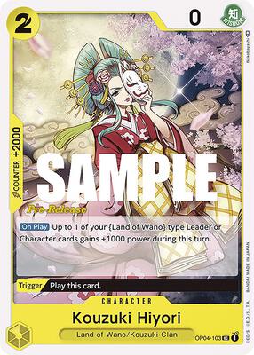 Kouzuki Hiyori card from Kingdoms of Intrigue Pre-Release Cards