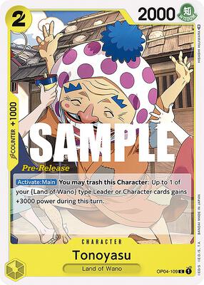 Tonoyasu card from Kingdoms of Intrigue Pre-Release Cards
