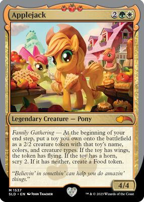 Applejack card from Secret Lair Drop Series