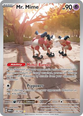 Mr. Mime - 179/165 card from SV: Scarlet & Violet 151