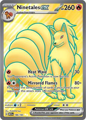 Ninetales ex - 186/165 card from SV: Scarlet & Violet 151