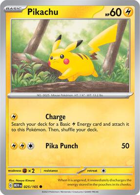 Pikachu - 025/165 card from SV: Scarlet & Violet 151