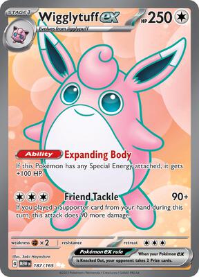 Wigglytuff ex - 187/165 card from SV: Scarlet & Violet 151