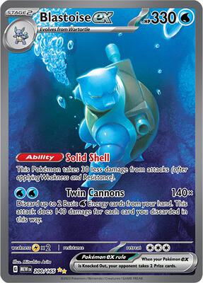 Blastoise ex - 200/165 card from SV: Scarlet & Violet 151
