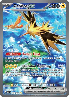 Zapdos ex - 202/165 card from SV: Scarlet & Violet 151