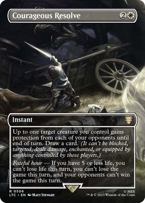 Courageous Resolve (Borderless) card from Commander: The Lord of the Rings: Tales of Middle-earth