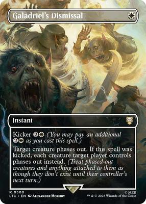 Galadriel's Dismissal (Borderless) card from Commander: The Lord of the Rings: Tales of Middle-earth