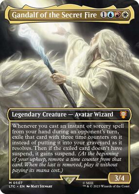 Gandalf of the Secret Fire (Borderless) card from Commander: The Lord of the Rings: Tales of Middle-earth