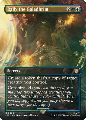 Rally the Galadhrim (Borderless) card from Commander: The Lord of the Rings: Tales of Middle-earth