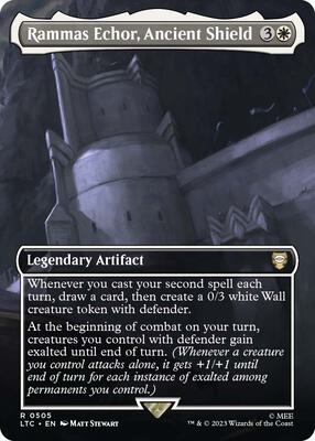 Rammas Echor, Ancient Shield (Borderless) card from Commander: The Lord of the Rings: Tales of Middle-earth