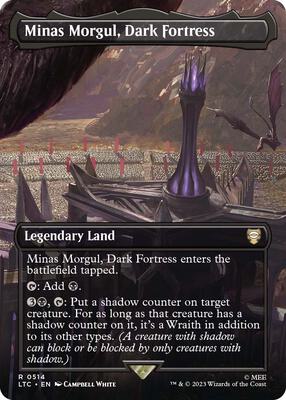 Minas Morgul, Dark Fortress (Borderless) card from Commander: The Lord of the Rings: Tales of Middle-earth