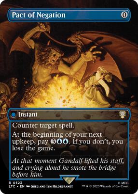 Pact of Negation (Borderless) card from Commander: The Lord of the Rings: Tales of Middle-earth