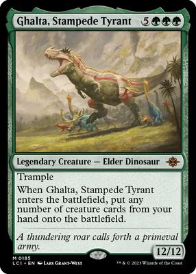 Ghalta, Stampede Tyrant card from The Lost Caverns of Ixalan