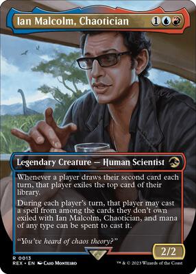 Ian Malcolm, Chaotician (Borderless) card from Universes Beyond: Jurassic World Collection