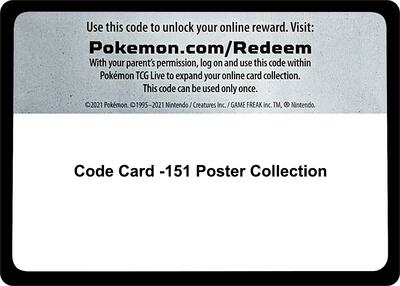 Code Card -151 Poster Collection card from SV: Scarlet & Violet 151