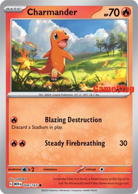 Charmander - 004/165 (GameStop Exclusive) card from Miscellaneous Cards & Products